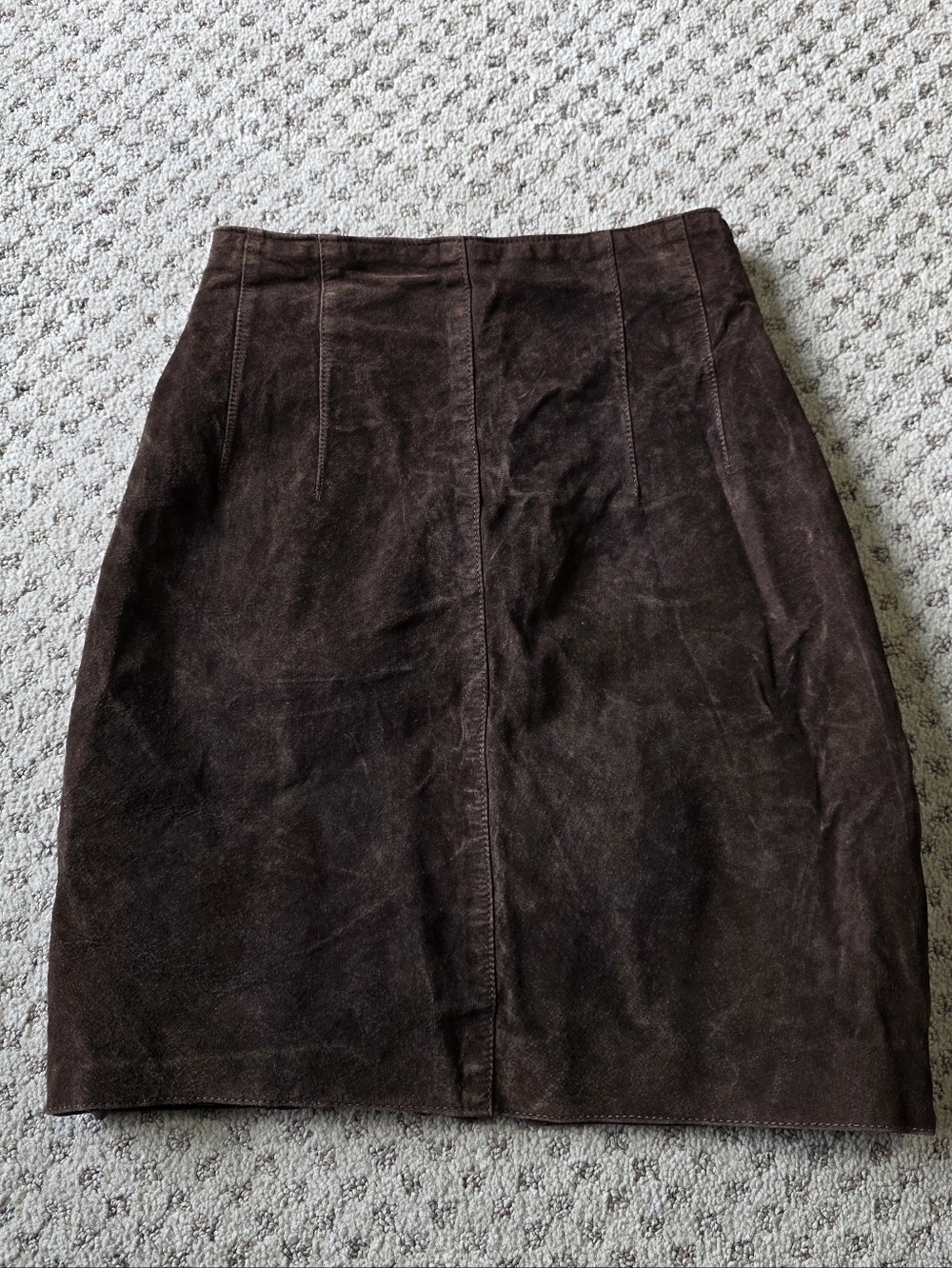 Ann Taylor Dark Brown Suede Pencil Skirt - Picture 1 of 8